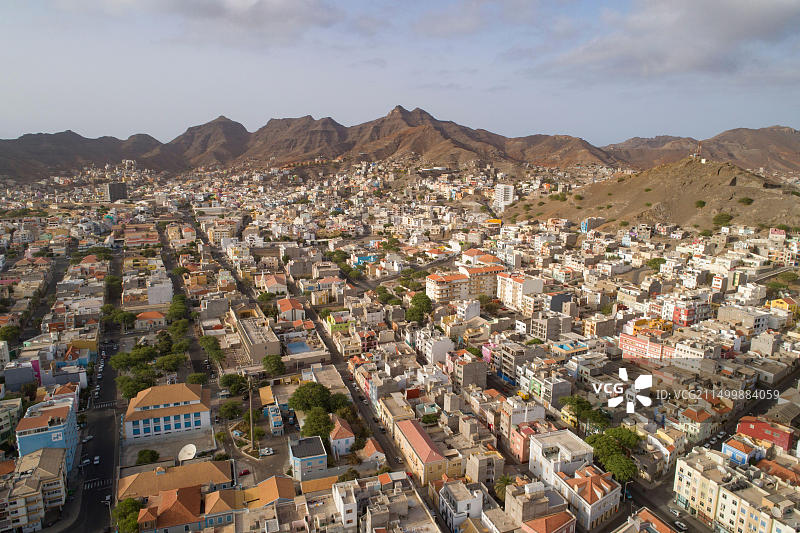 明德卢是圣维森特岛充满活力的彩色首府，佛得角。图片素材