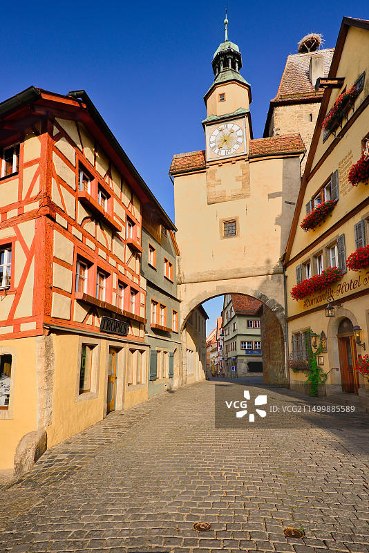 德国巴伐利亚罗滕堡：马克塔和勒德拱门图片素材