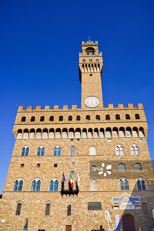 意大利托斯卡纳佛罗伦萨：领主广场和米开朗琪罗大卫雕像图片素材