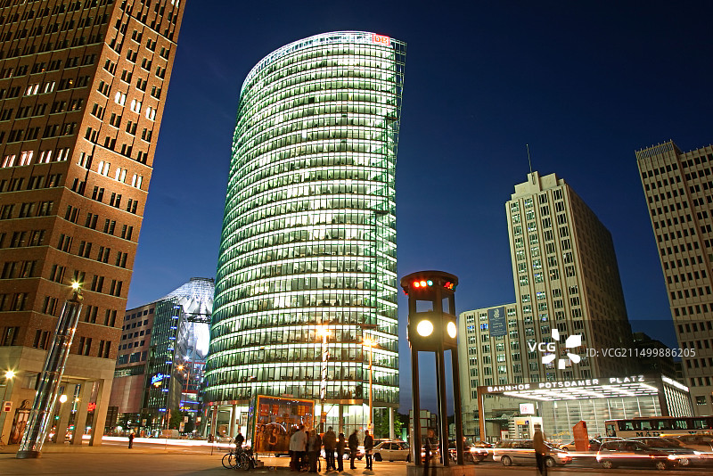 柏林蒂尔加滕公园波茨坦广场现代建筑图片素材