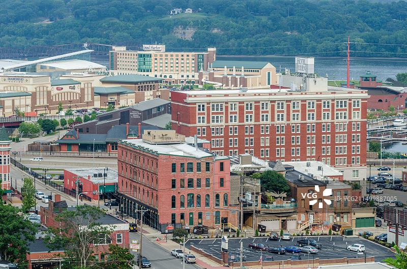 迪比克市中心航拍鸟瞰图图片素材