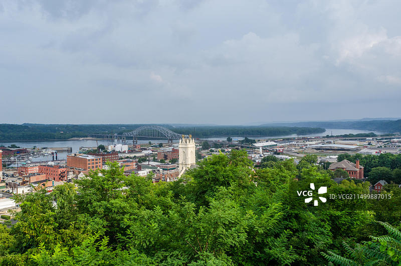 迪比克市中心航拍鸟瞰图图片素材