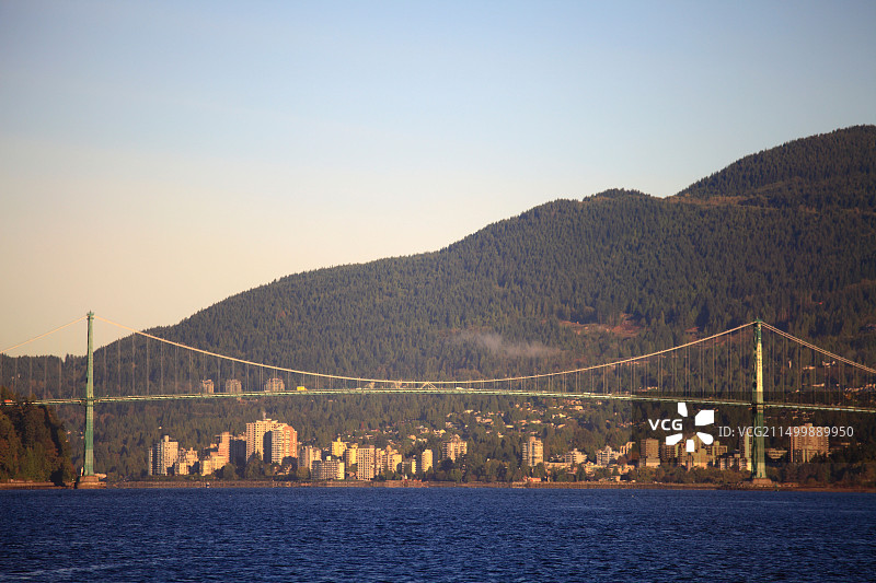 加拿大大温哥华狮门大桥和伯拉德内湾图片素材