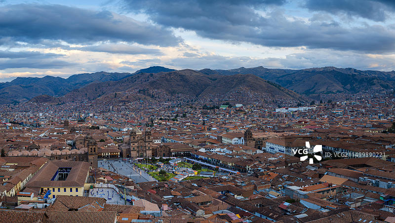 秘鲁库斯科：库斯科古城全景图片素材