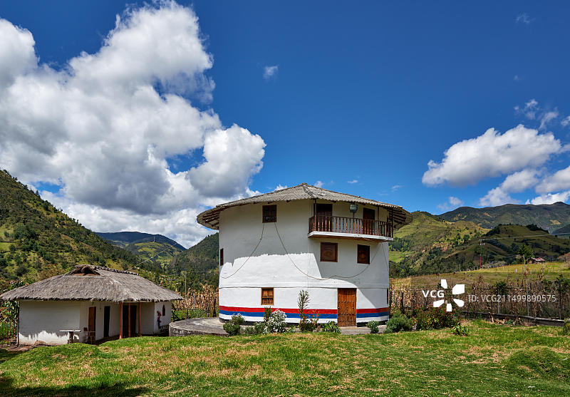 哥伦比亚西尔维亚原住民博物馆圆形建筑图片素材