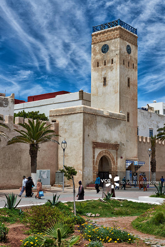 索维拉麦地那的奥克巴·伊本·纳菲亚大道上的城墙，摩洛哥图片素材