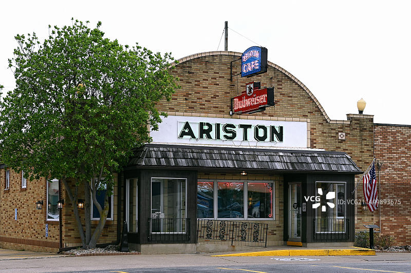 美式餐馆，阿里斯顿餐厅，美国伊利诺伊州利奇菲尔德图片素材
