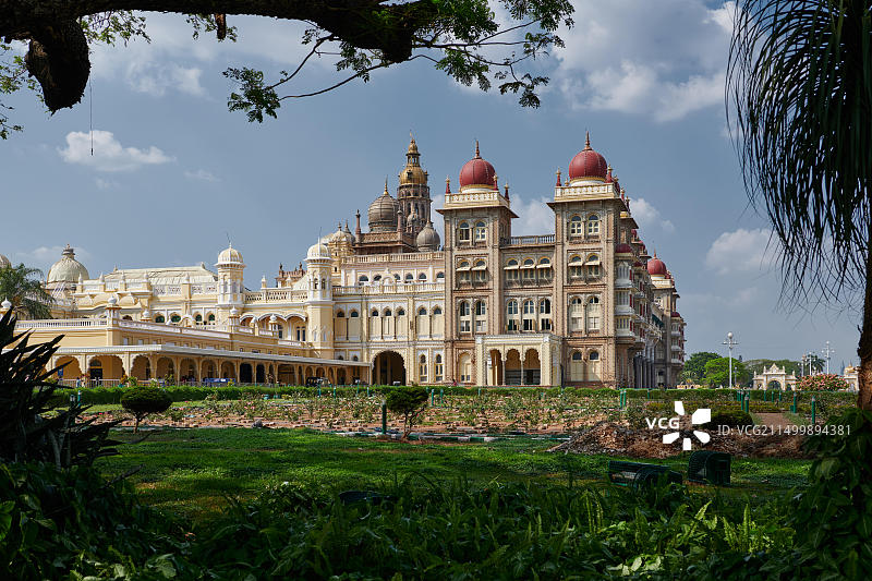 印度卡纳塔克邦迈索尔邦迈索尔宫或安巴维拉斯宫外景图片素材