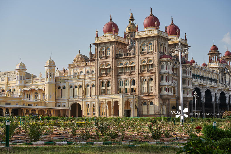 印度卡纳塔克邦迈索尔邦迈索尔宫或安巴维拉斯宫外景图片素材