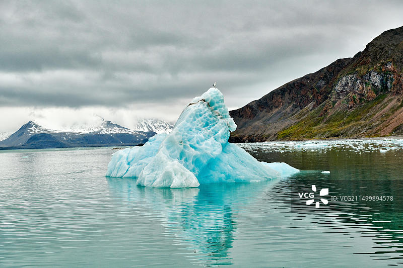 科勒布林冰川，斯瓦尔巴特群岛或斯匹次卑尔根岛，欧洲图片素材