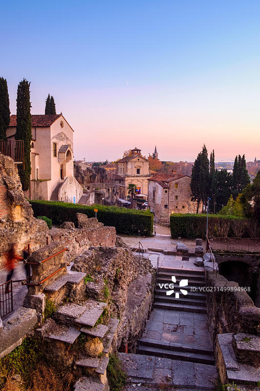 意大利维罗纳城市全景图片素材