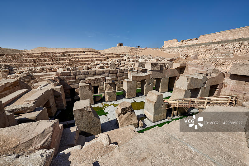 非洲埃及阿拜多斯奥西莱恩神庙遗址图片素材