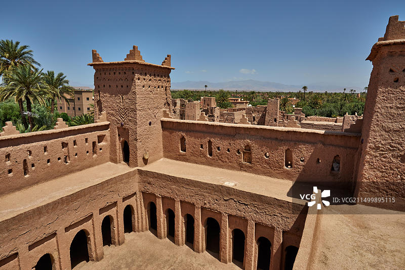 斯库拉附近阿姆里迪尔城堡的内庭院，摩洛哥，非洲图片素材