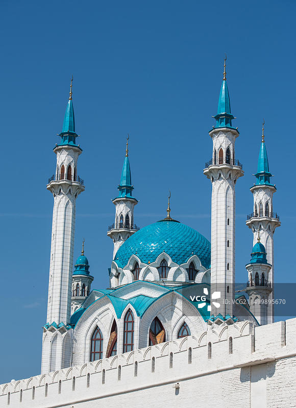 俄罗斯鞑靼斯坦喀山克里姆林宫和库尔·沙里夫清真寺图片素材