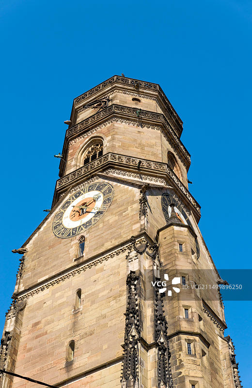 斯图加特教堂61米高的西塔。该教堂是符腾堡福音地区教会的主要教堂，也是斯图加特教堂区内教堂社区的教区教堂。图片素材