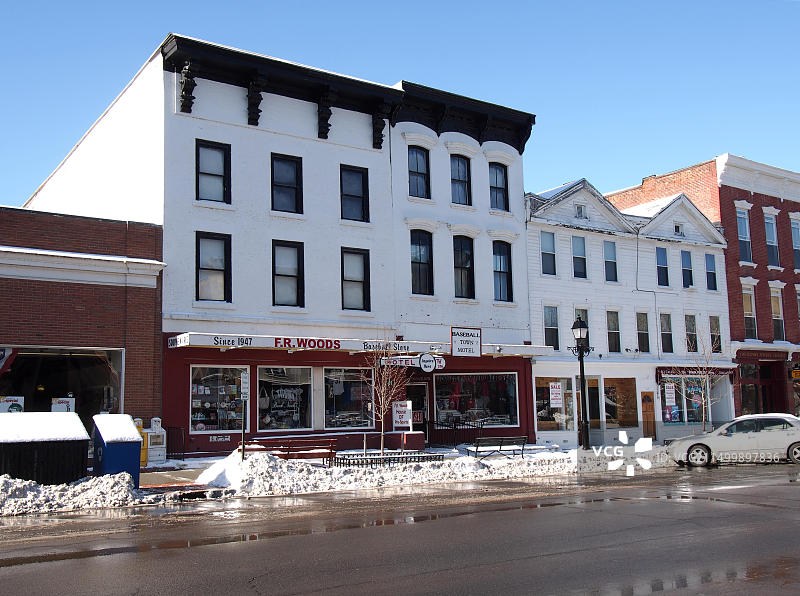 纽约库珀斯敦的F.R.Woods棒球商店图片素材
