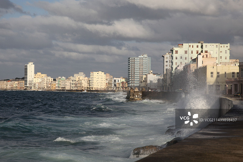 古巴哈瓦那市的海景图片素材