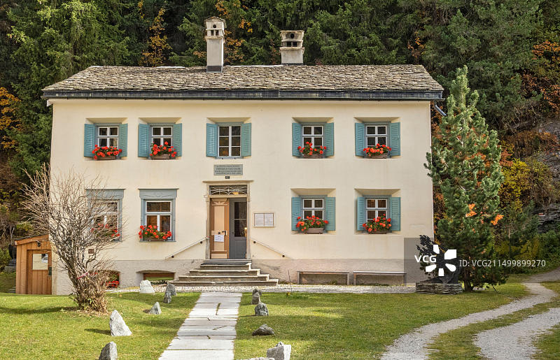 瑞士锡尔斯-玛丽亚弗里德里希·尼采故居图片素材