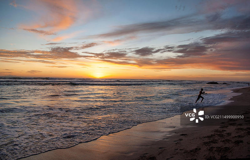 哥斯达黎加海滩日落图片素材