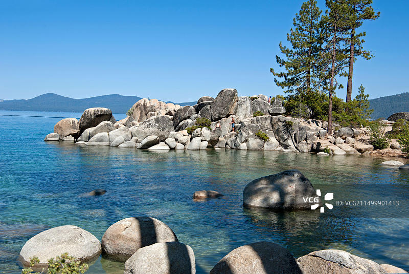 美国加利福尼亚州太浩湖沙港海滩风景图片素材