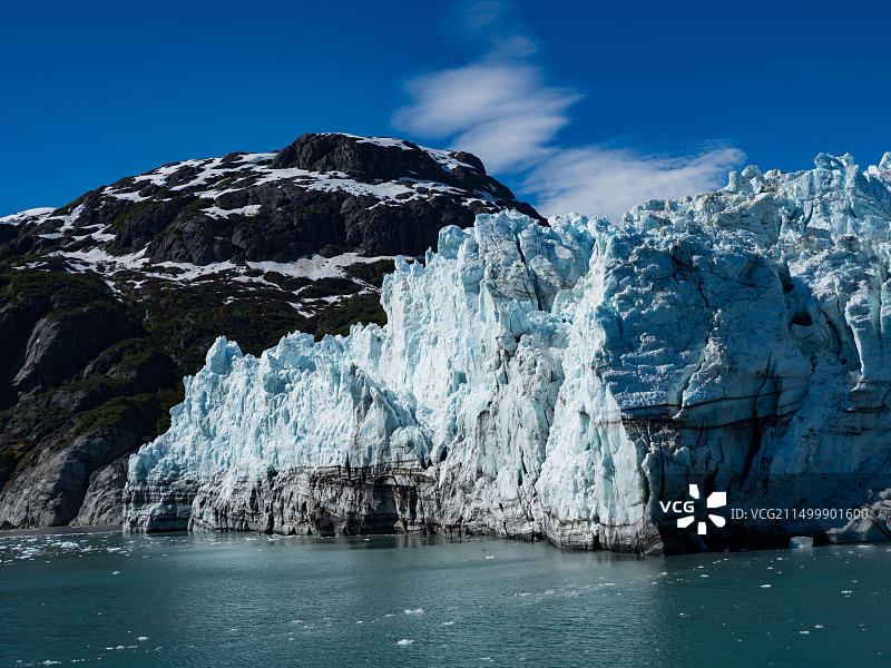 美国阿拉斯加州冰川湾国家公园的玛格丽冰川图片素材