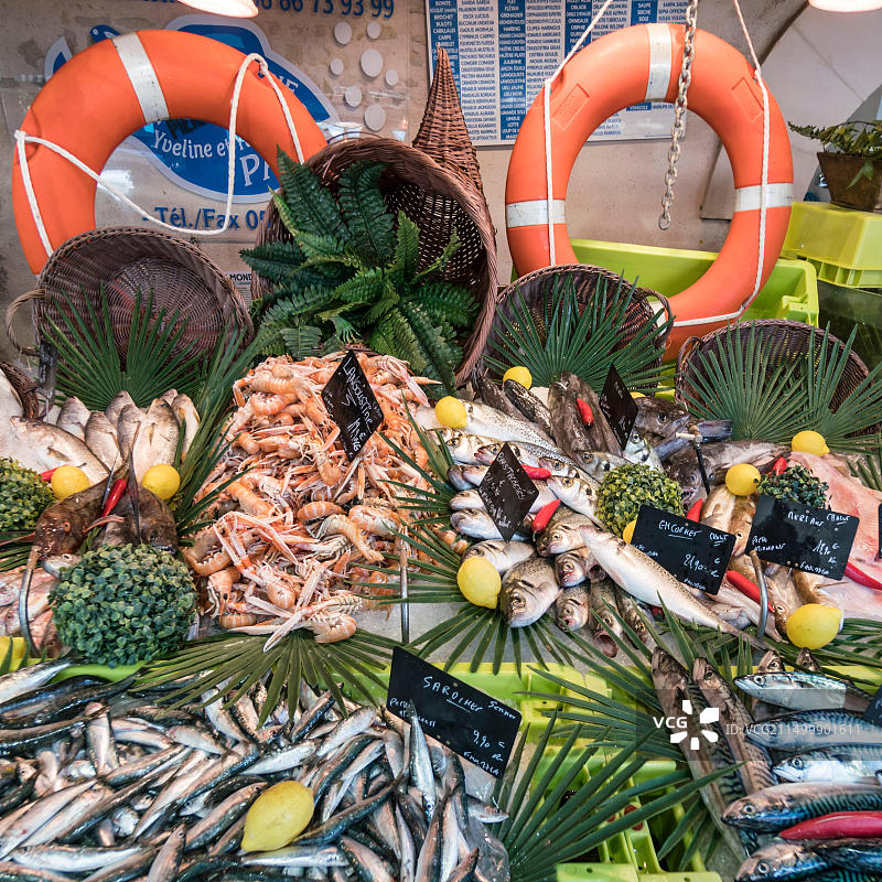 鱼市场、海鲜、雷岛、新阿基坦、法国西海岸图片素材