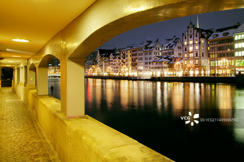 瑞士苏黎世利马特河图片素材