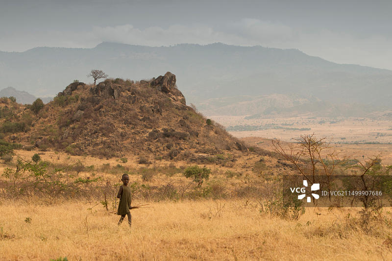 乌干达卡拉莫贾地区卡佩多村附近的风景图片素材