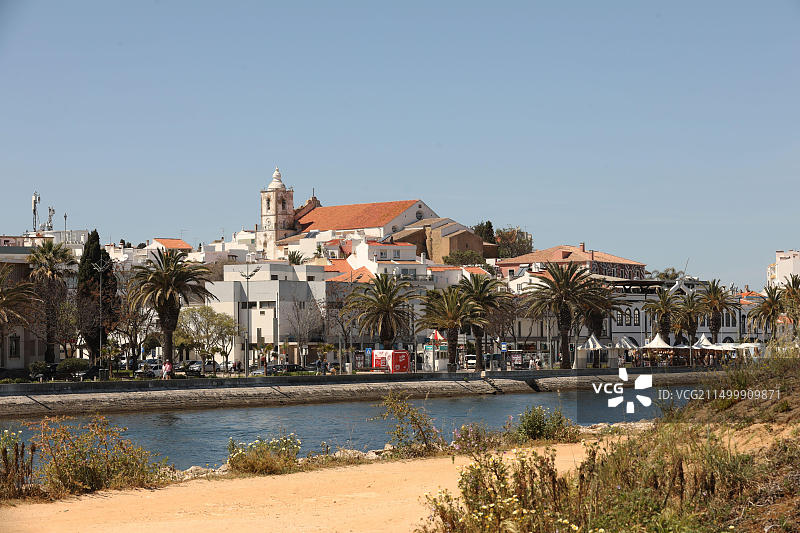 葡萄牙阿尔加维拉各斯大街和老城区景色图片素材