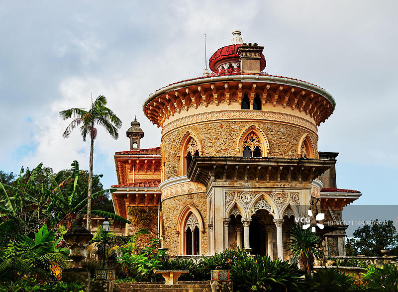 葡萄牙辛特拉佩纳宫的建筑细节图片素材