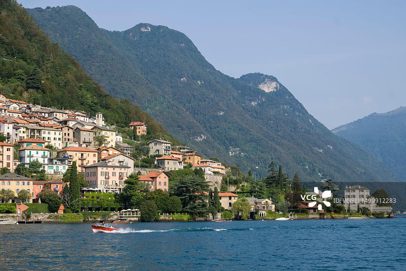 意大利伦巴第科莫湖拉格利奥村庄图片素材