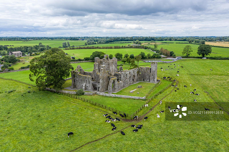 比克提夫修道院：位于爱尔兰米斯郡博因河畔的西多会修道院，建于1147年图片素材