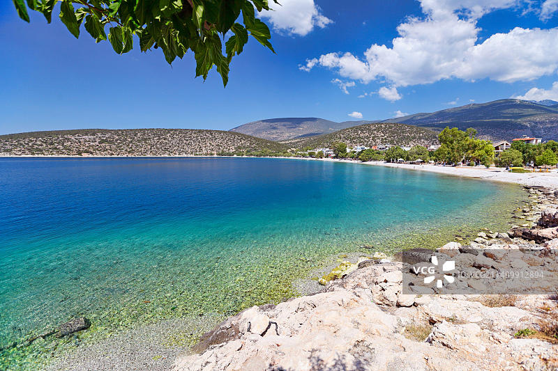 希腊科林斯湾萨兰蒂海滩图片素材