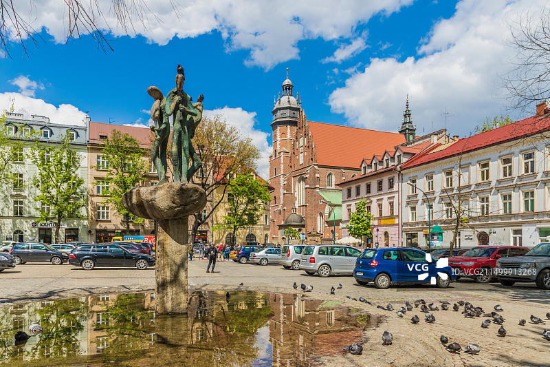 克拉科夫圣亚历山大·圣玛格丽特教堂，前犹太区，联合国教科文组织世界遗产，波兰图片素材