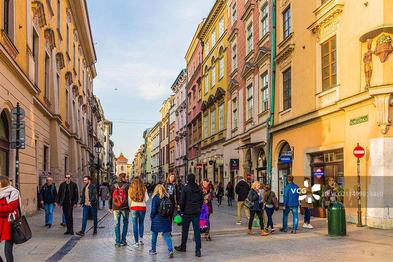 波兰克拉科夫中世纪老城街景（联合国教科文组织世界遗产）图片素材