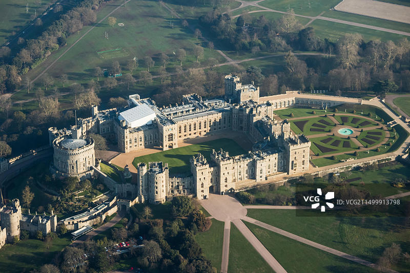 英国伦敦温莎城堡航拍图片素材