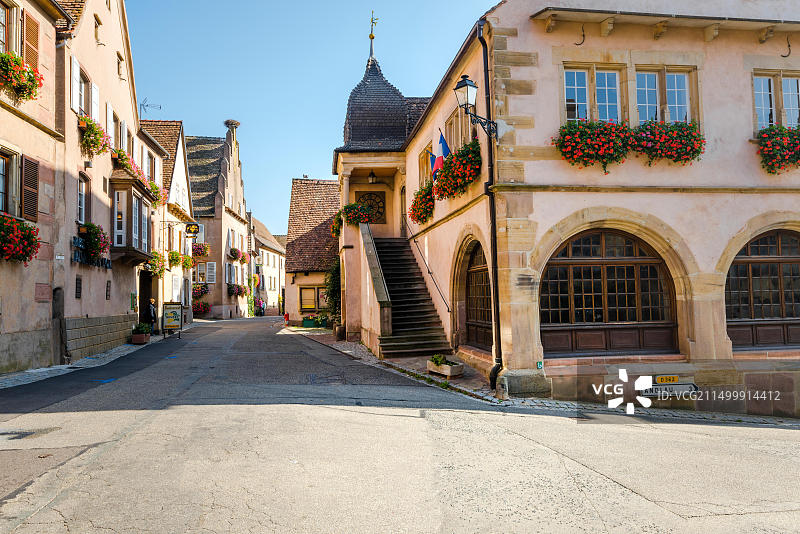 米特尔贝格海姆的风景，阿尔萨斯葡萄酒之路，法国最美村庄协会成员图片素材