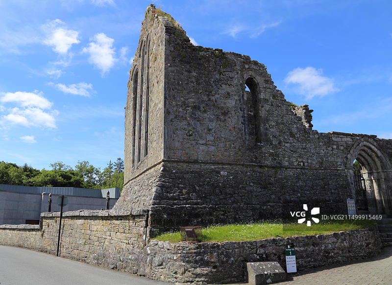 康格修道院：位于爱尔兰戈尔韦郡和梅奥郡边界的历史遗址图片素材