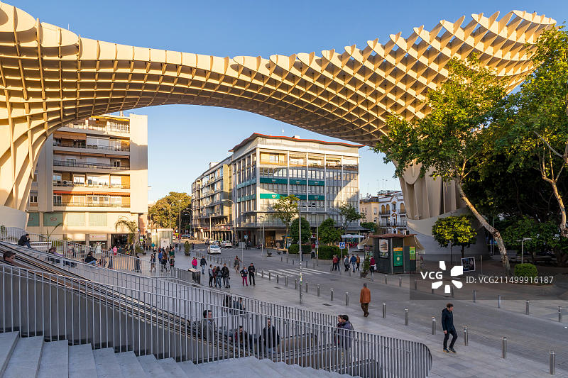 西班牙安达卢西亚塞维利亚都市阳伞建筑图片素材