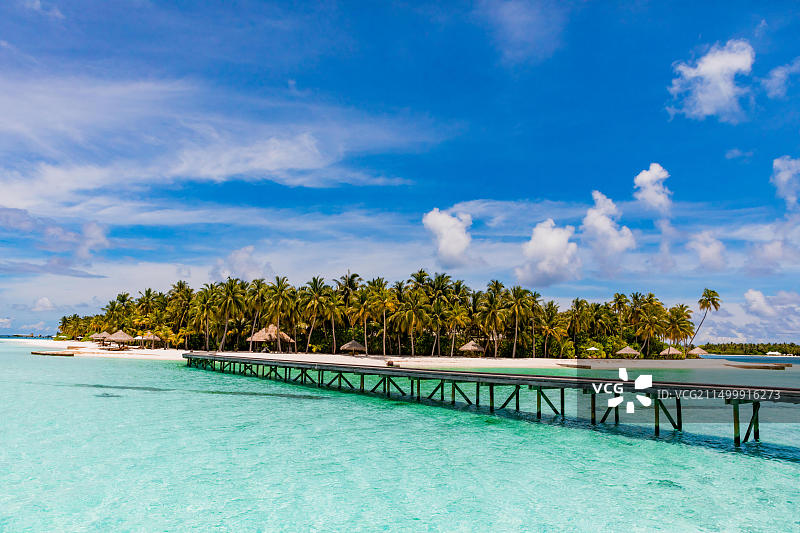马尔代夫伦格里岛康莱德酒店的旖旎风光图片素材