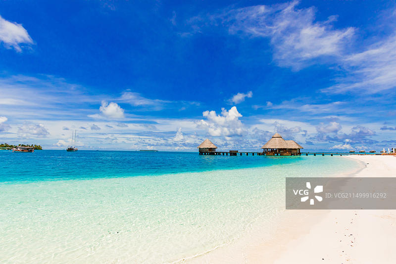 马尔代夫伦格里岛康莱德酒店的旖旎风光图片素材