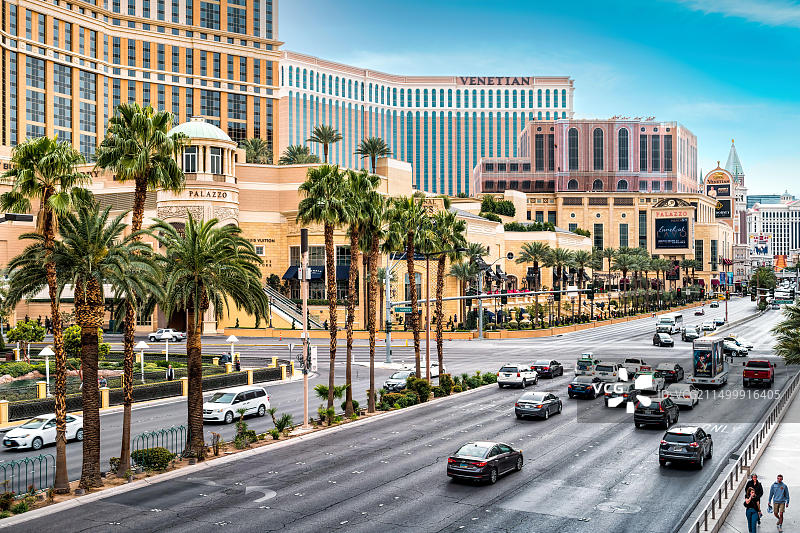 拉斯维加斯大道赌场区，美国内华达州拉斯维加斯图片素材