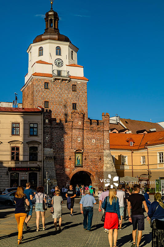 波兰卢布林的克拉科夫门，中世纪防御工事的一部分图片素材