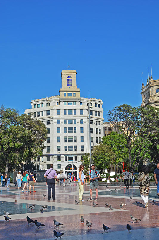 西班牙巴塞罗那加泰罗尼亚广场图片素材