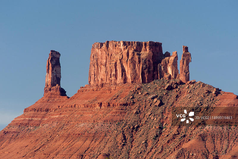 城堡谷与犹他州摩押东部20英里处的教授谷图片素材