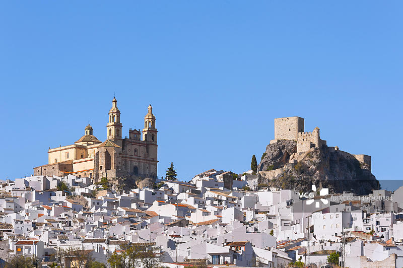 西班牙加的斯省安达卢西亚白色城镇奥尔韦拉图片素材