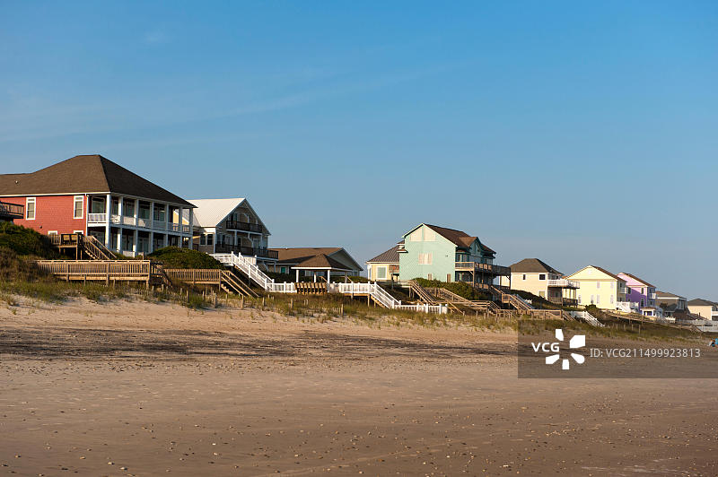 北卡罗来纳州翡翠岛海滩图片素材
