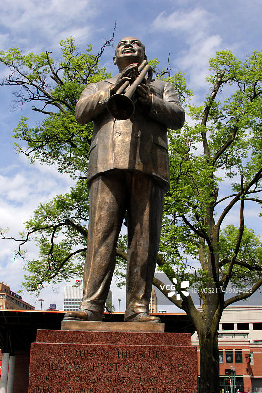 田纳西州孟菲斯比尔街的威廉·克里斯托弗·汉迪雕像图片素材