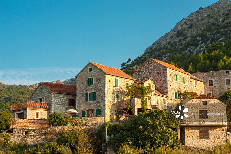 克罗地亚赫瓦尔岛上的皮特夫村图片素材