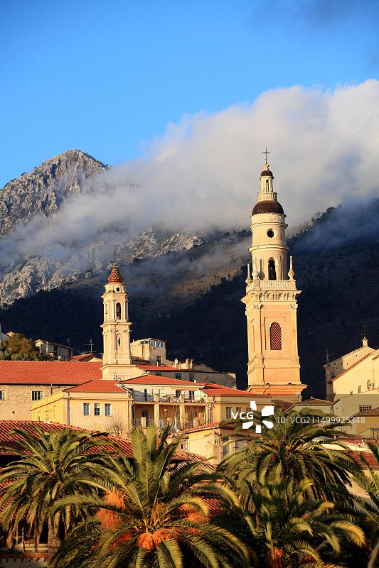 芒通，滨海阿尔卑斯省，法国里维埃拉，蓝色海岸，法国，欧洲图片素材
